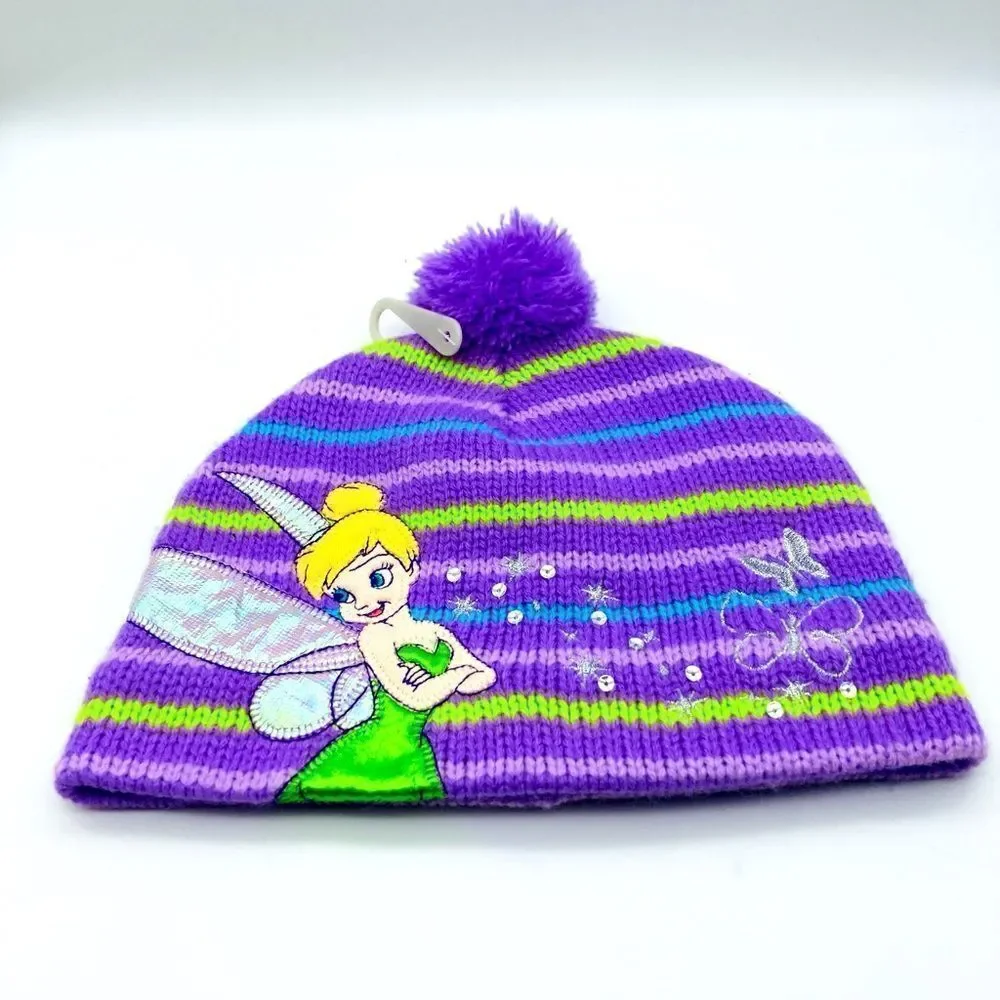Disney Girl Purple Stripe Beanie XS/S Like New